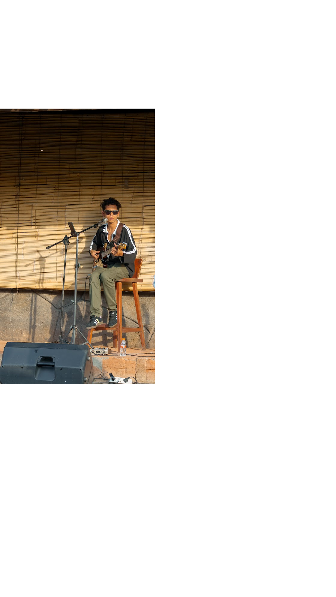 Musician performing live at the market